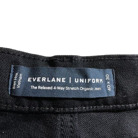 NWT Everlane Men's Uniform The Relaxed 4 Way Stretch Organic Jeans Black 40x30 - Picture 10 of 13
